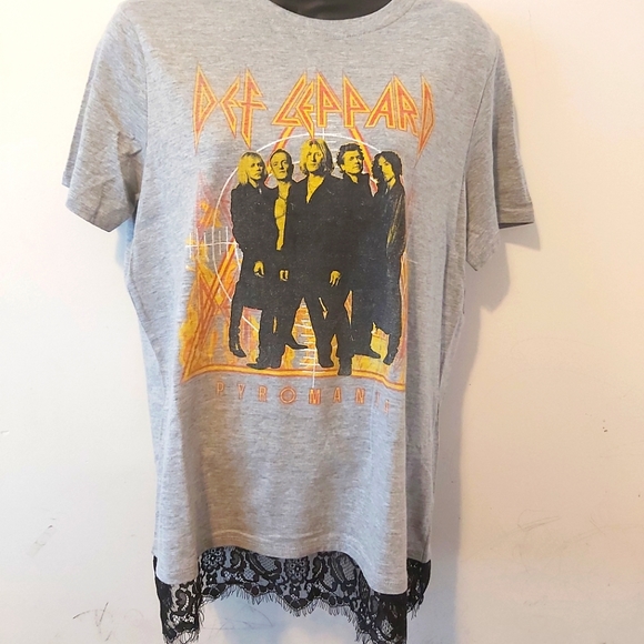DEF LEPPARD | Women's Pyromania Shirt Grey Size Medium - Picture 1 of 7